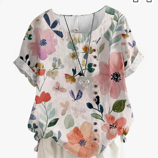 2025 New European and American Fashion Women's Round Neck Shirt New Jm14 Elegant Elegant Pullover Style Spliced Short Sleeves