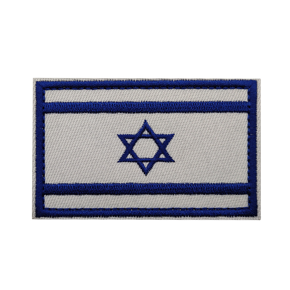 Bandera tailandesa en stock bandera asiática banderas israelíes Bandera de Israel pegatinas de tela brazalete de Velcro parche bordado