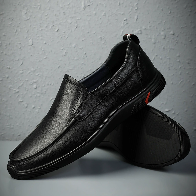 LS8829 Мужская повседневная кожаная обувь, Весенняя повседневная обувь из воловьей кожи с низким верхом, плоская обувь Lofu, повседневная обувь больших размеров