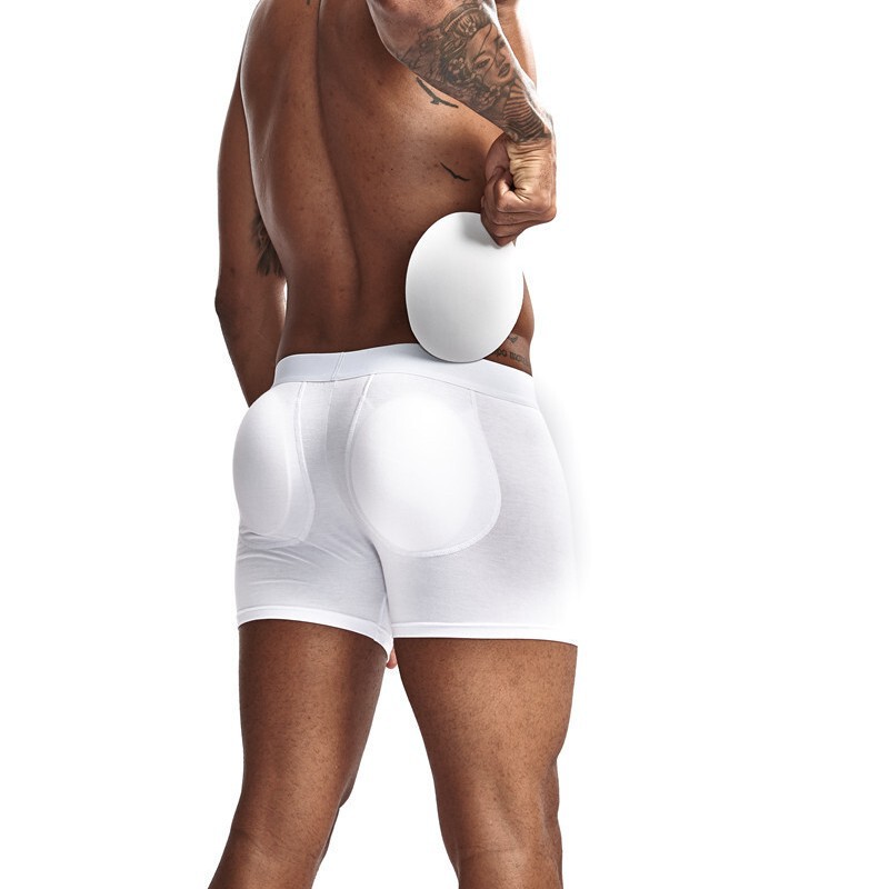 Men's Underwear Butt Lift Shaping Boxer Briefs Fake Butt Pad Butt Enlargement Inner Cotton Breathable Comfortable Support Shorts