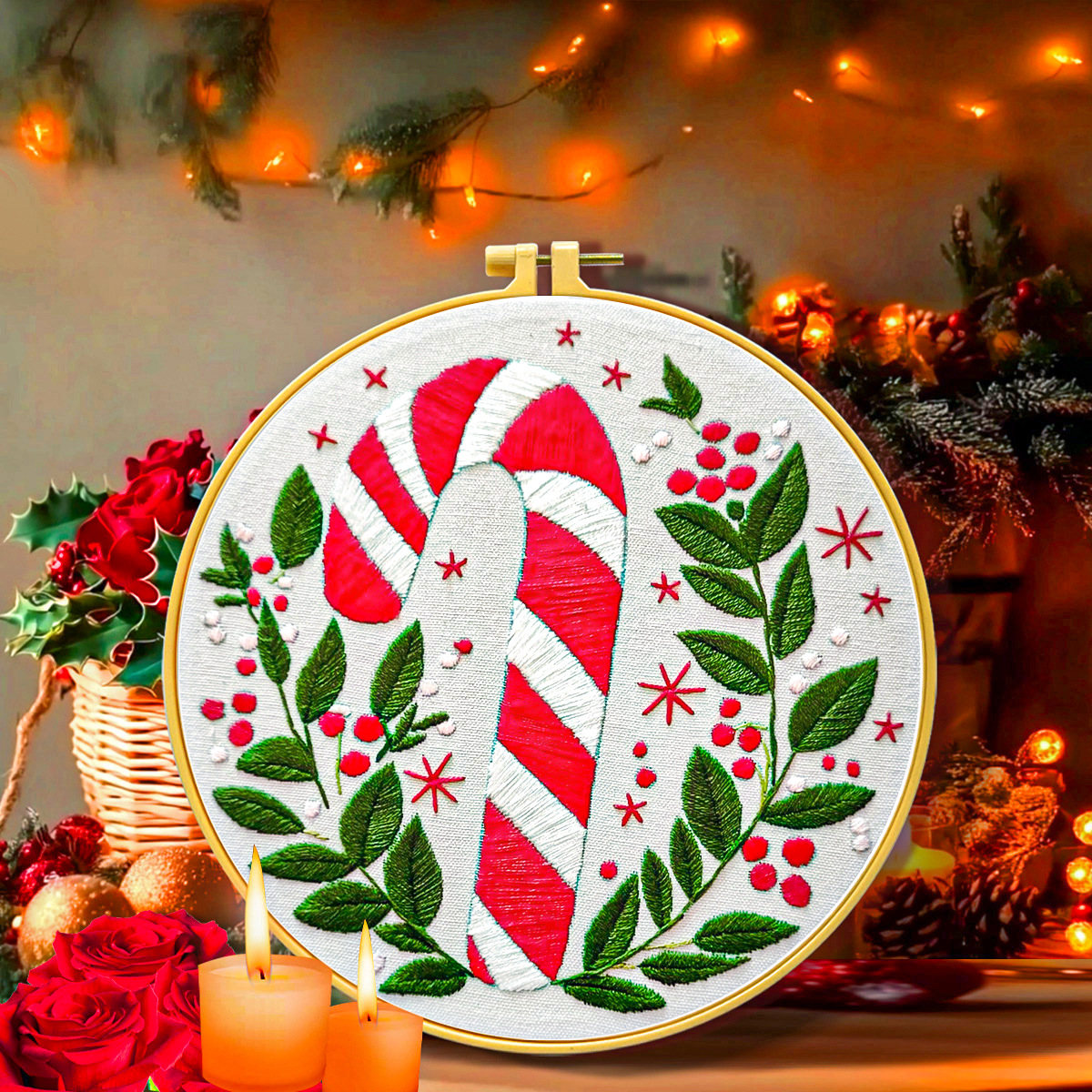 2025 Nuevo producto transfronterizo Christmas Embroidery Christmas Series Diy Paquete de material bordado a mano