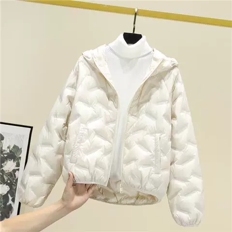 Winter velvet keep warm down jacket with hood, duck down