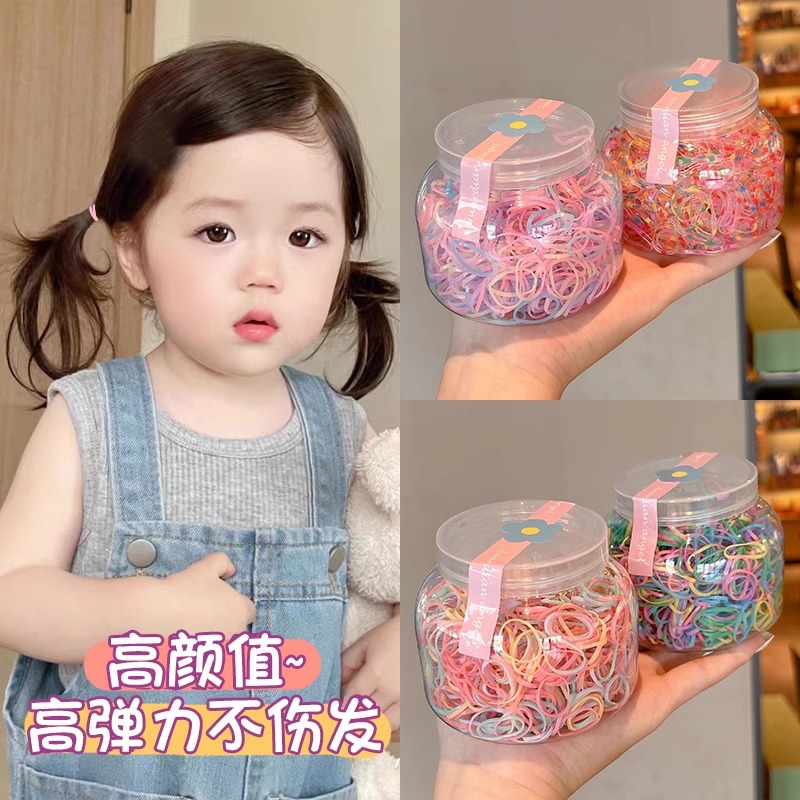 Banda de goma desechable de color para niños no daña el cabello, cuerda para el cabello, lazo para el cabello altamente elástico y duradero, accesorios para el cabello con cuerda para la cabeza de niña