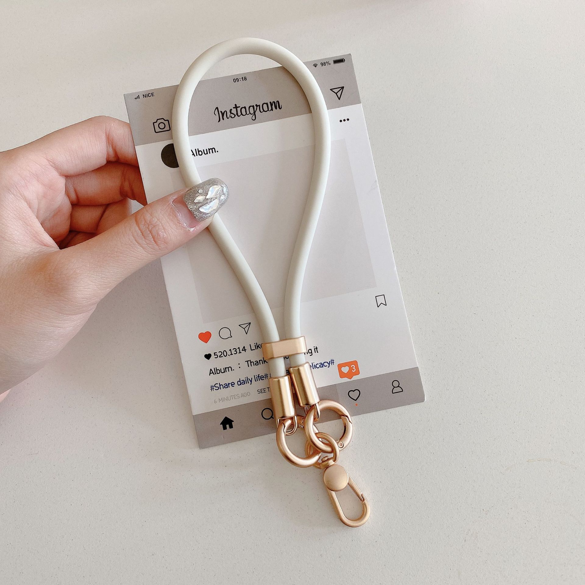 Silicona líquida cordón corto para teléfono móvil junta pulsera corta funda para teléfono móvil anti-pérdida para exteriores cadena de muñeca cuerda corta