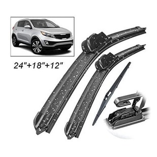 Suitable for Kia Shilao 2010-2015 24inch + 18inch + 12inch Smart Running Front and Rear Wipers and Wipers