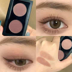 Taro rose tea! Low saturation olive skin pink brown two-color eye shadow palette single color matte pure lusty earth color