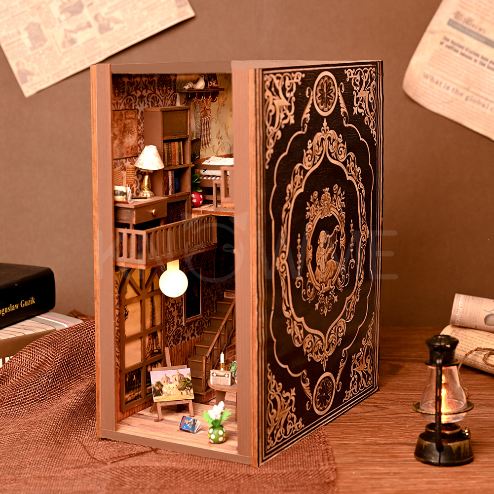 Quyi Ya DIYHouse No.9 Secret Castle3 DStereo Assembled Bookend Miniature Model Building Toy Gift-English