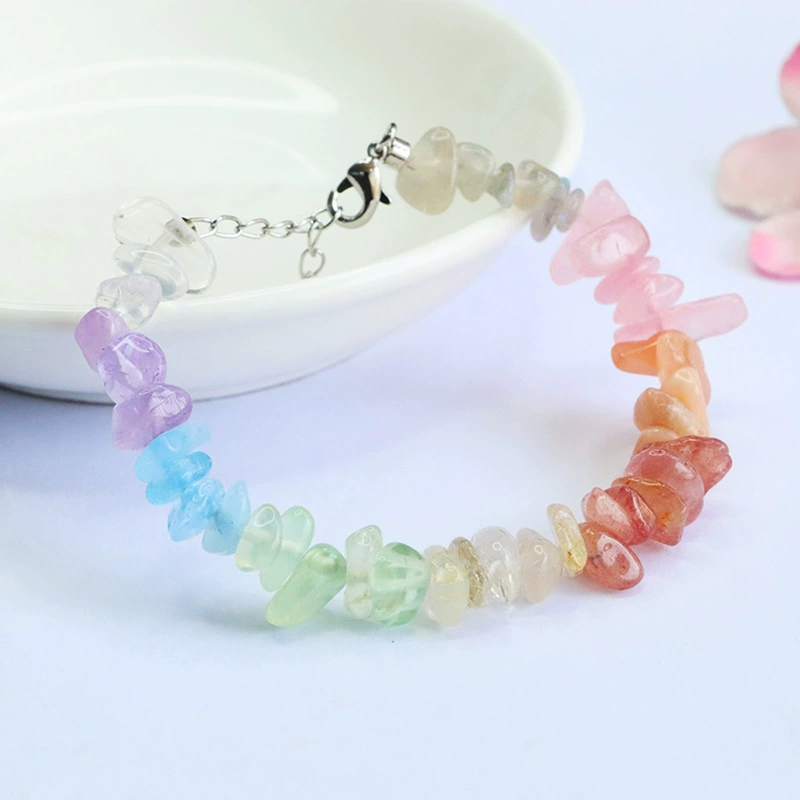 眷钰 Organic rainbow bracelet natural stone, gradient, wholesale