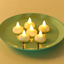 led漂浮蜡烛灯 水上装饰道具防水电子蜡烛遇水即亮餐厅装饰浮水蜡