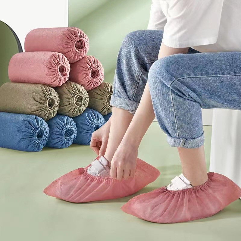 Disposable Shoe Cover Thick Indoor Thickened Household Fresh Color Matching Wear-resistant Non-slip Breathable Non-woven Shoe Cover