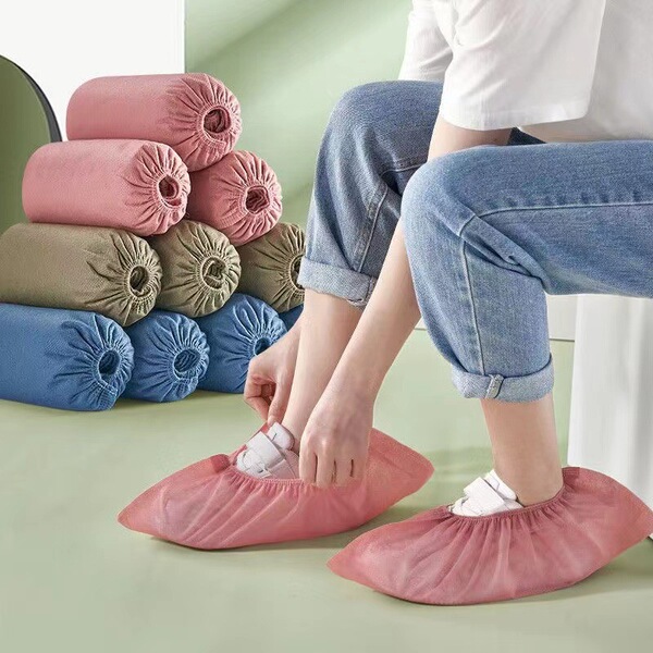 Disposable Shoe Cover Thick Indoor Thickened Household Fresh Color Matching Wear-resistant Non-slip Breathable Non-woven Shoe Cover