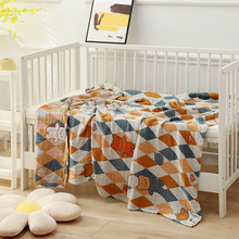 120*150棉纱布婴儿浴巾 外贸五层幼儿盖毯厂家直供幼儿儿童毛巾被