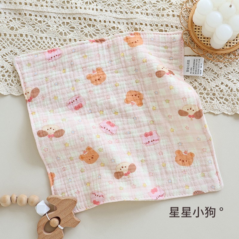 4層ガーゼ赤ちゃん唾タオル砕花新生児赤ちゃん洗面タオルハンカチかわいい吸水子供用小方タオル|undefined
