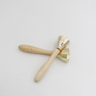 Orff Percussion Instrument Wooden Handle Bell Kindergarten Children's Large and Small Vocal Bell Practice Bell Wholesale