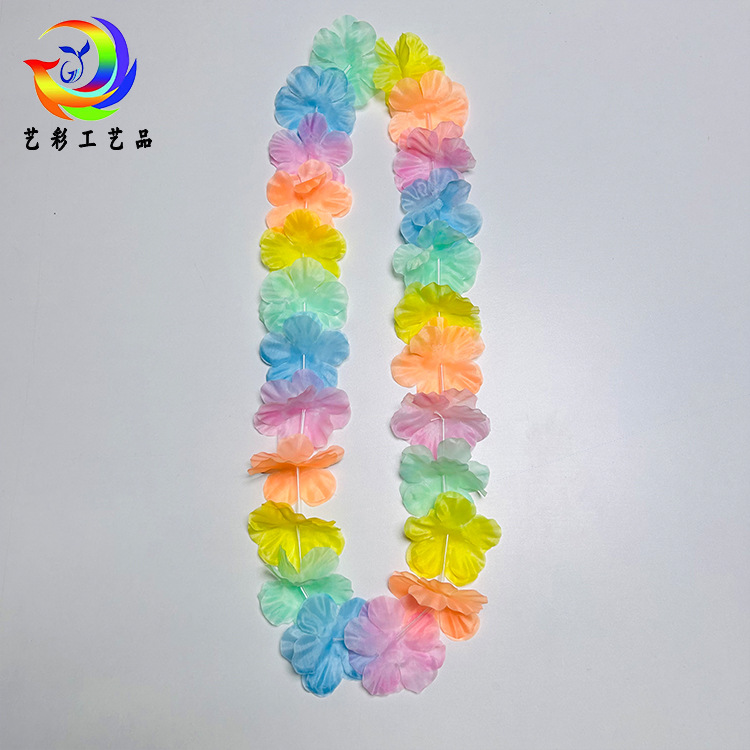 Serie de coronas de macarón 24 pares de pétalos de diámetro 6.5cm de longitud 100cm de tela de poliéster coronas de flores coloridas