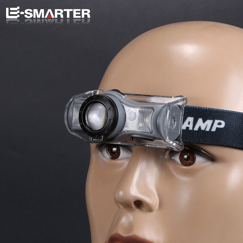 Transfronterizo nuevo LED linterna de luz fuerte mini multifunción lámpara de pesca lámpara de sensor inteligente de onda linterna montada en la cabeza