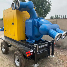 奥莱500柴油机水泵 柴油发电机组抽水泵车 拖车式防汛排污自吸泵