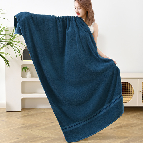 Full Cotton 90*180 Adult Size Absorbent Quick Dry Beach Towel Pure Cotton Large and Thick Bath Towel Cross-border Wholesale