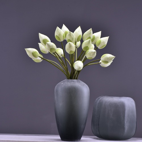 Lan Jin Wholesale Artificial Lotus Flower Fake Lotus Bud Home Decor New Chinese Zen Style Flower Arrangement Design