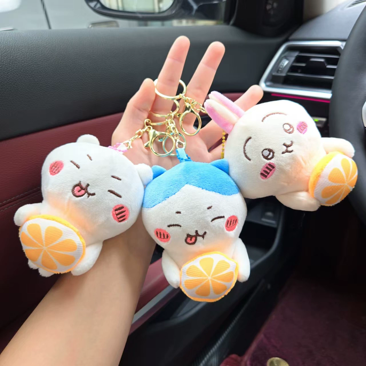 Симпатичный подвес Chiikawa Chiikawa Chiikawa кольцо милый лимонная кукла кислая лимон Usaki кукла Xiaoba периферия