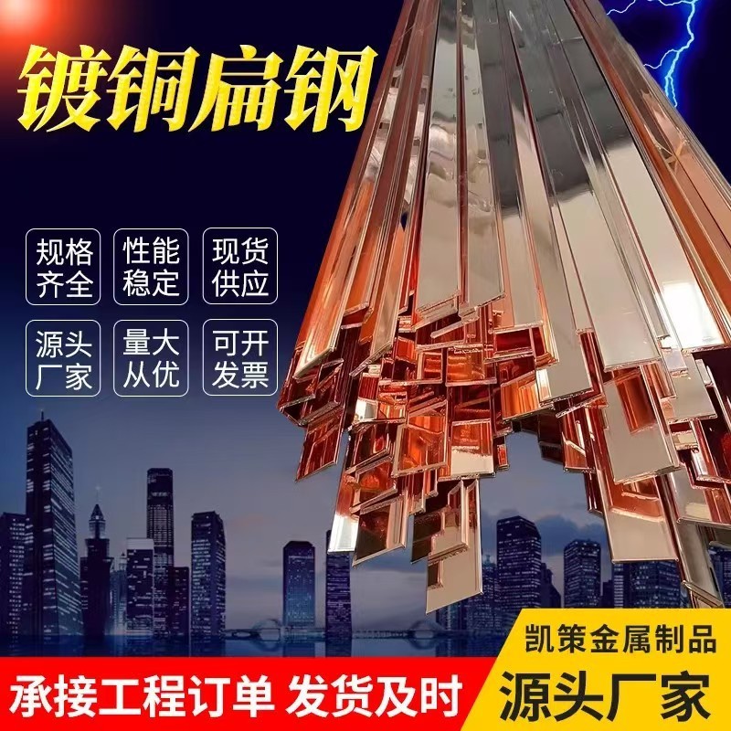 厂家批发现货供应镀铜扁钢铜包钢扁钢铜覆钢扁钢防雷接地镀铜扁钢
