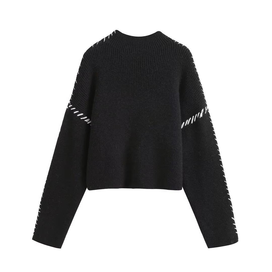 SIOBHAN Patchwork Knit Sweater Image 3