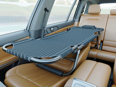 Vehicle-mounted inflatable bed SUVs, and other vehicles; foldable travel - default-item-knight-black-upgraded-glossy-stainless-steel-tube