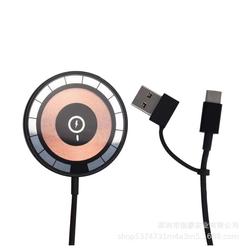 超薄型磁気充電器ワイヤレス充電透明磁気ワイヤレス急速充電 1 対 2 15 ワット磁気ワイヤレス充電器|undefined