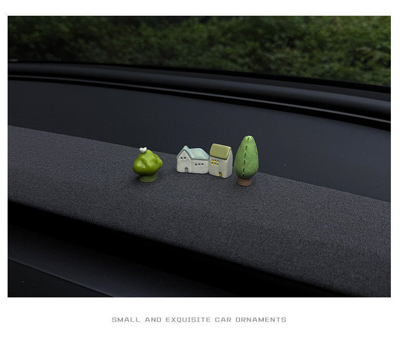 Mini House, Small Tree, Fun Car Interior Decorations, Car Accessories, Electric Vehicle Decoration Accessories, Cute