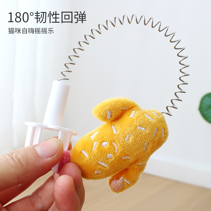 Tablero de raspado de gato Cactus de dibujos animados Garra de gato de mecedora corrugada Primavera Juguetes para gatos Suministros para mascotas Palo para gatos divertido