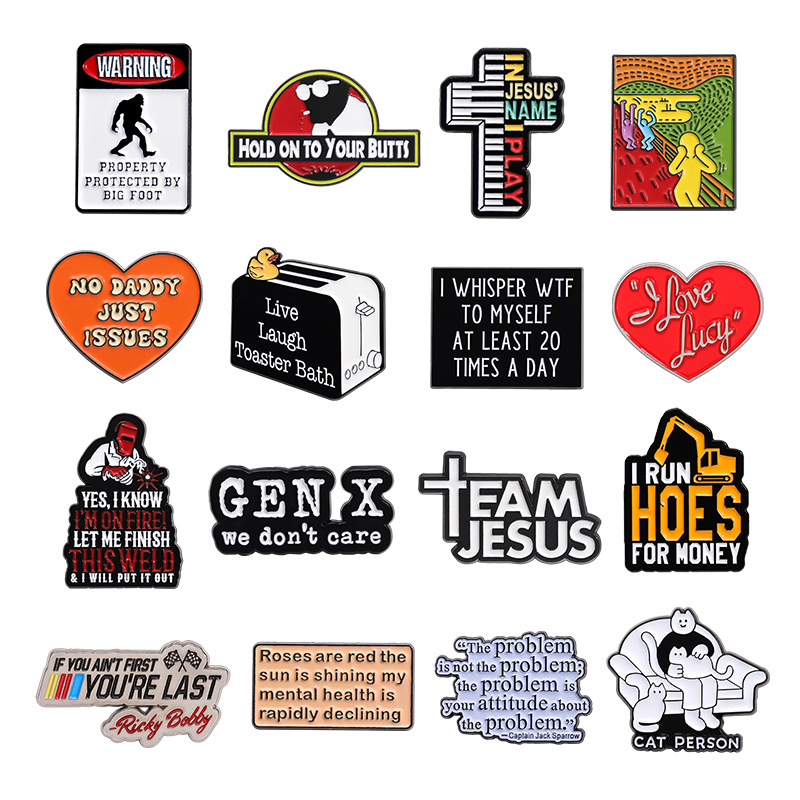 8g Weight Brooches Classification Casual, Daily Occasion Alloy Material Cross, Letter, Heart Shape Pattern All Seasons Season Unisex Gender Plating Design IG Style Style IG Style Pin Cross Letter Heart Shape Alloy Plating Unisex Brooches