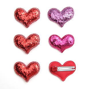 in stock Hot Korean Style New Cartoon Little Girl Hair Accessories Ultrasonic Fabric Glow Powder Love Not Harming Side Clip