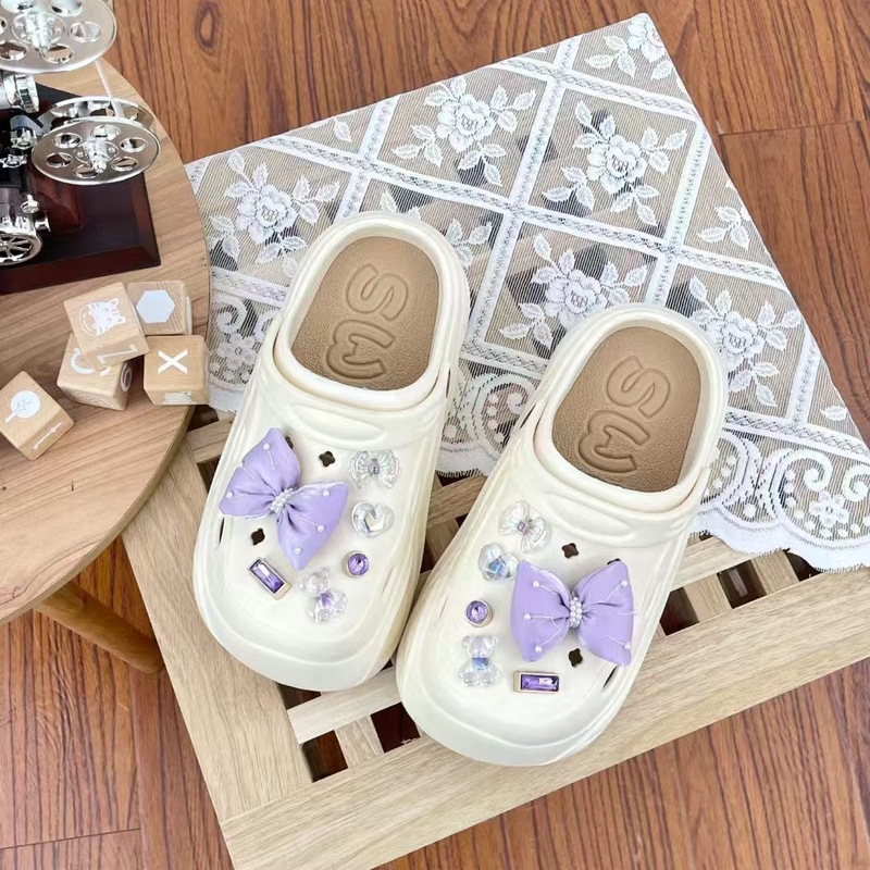 下駄アクセサリー蝶 diy 靴バックルテクスチャメタルシルバーガーデンシューズ花装飾クラウドパフ靴アクセサリー|undefined