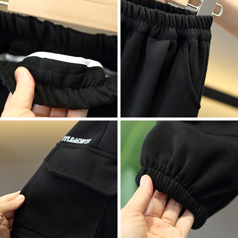 5913 traje de suéter de otoño para niños 2025 nuevo estilo guapo bebé chico polo para niños primavera y otoño traje de dos piezas