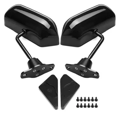 Factory direct supply car modification F1 bullet mirror racing SUV rearview mirror flower mirror retro style rearview mirror (Large field of view rear view auxiliary mirror) - bright-black