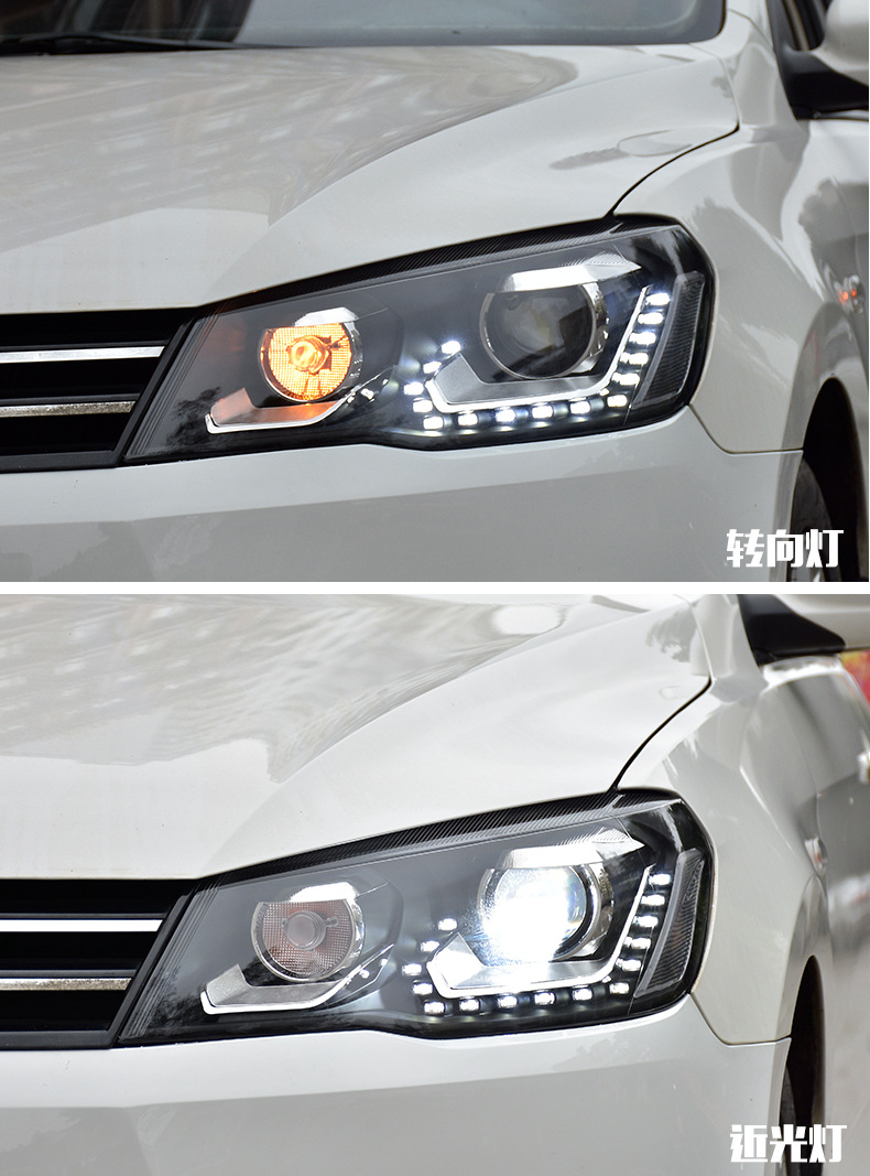 Jetta Headlight Assembly 13-16 Models Volkswagen Jetta Modified Lens Xenon Lights Led Headlights Led Daytime Running Lights