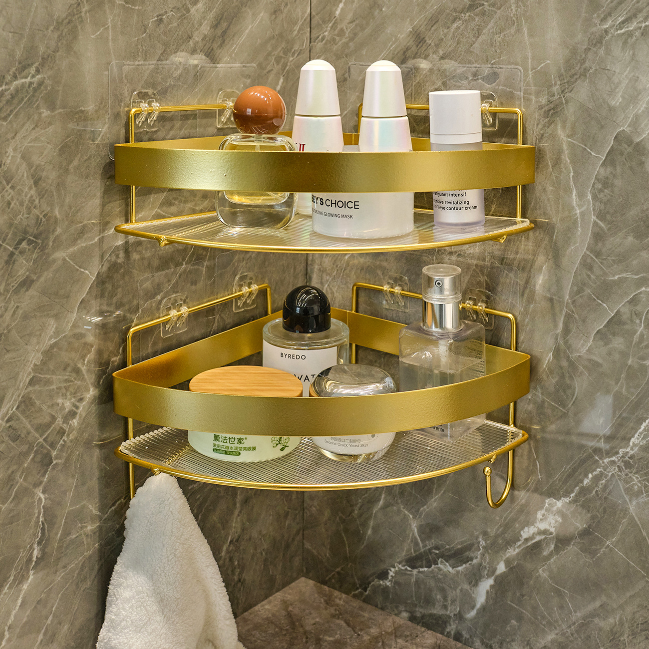 Wholesale Bathroom Corner Shelf, No-Drill Shower Room Toilet Washroom Corner Rack