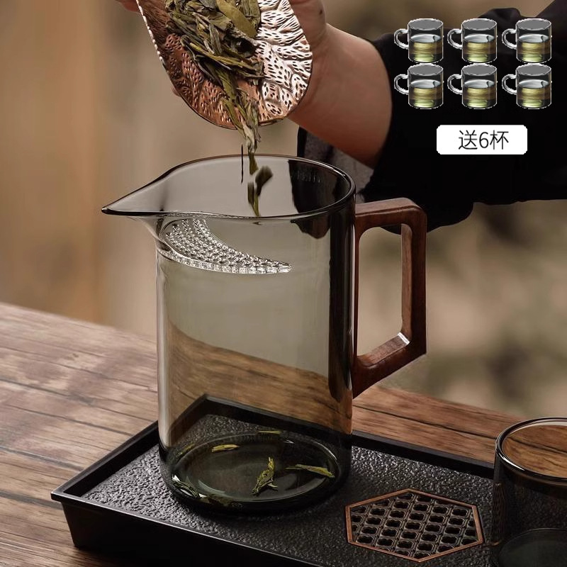 厚みのある高ホウケイ酸ガラス三日月フェアカップ茶漏れ一体型大容量フィルター付きインターネットセレブティーディバイダーフェアカップ|undefined