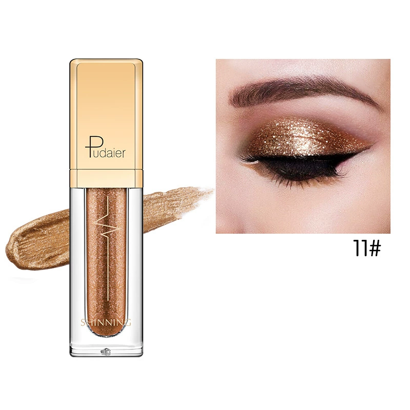 Палетка теней для век Pudaier 18-цвет Diamond Shine Liquid Glitter Powder - жемчужный блеск монохромная палитра