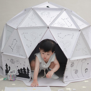 Children's Indoor Tent Princess Cardboard Tent DIY Graffiti Sleepable Boy Baby Tent Indoor Dream