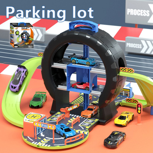 Boy toy car model children's tire track parking lot puzzle baby alloy car toy gift