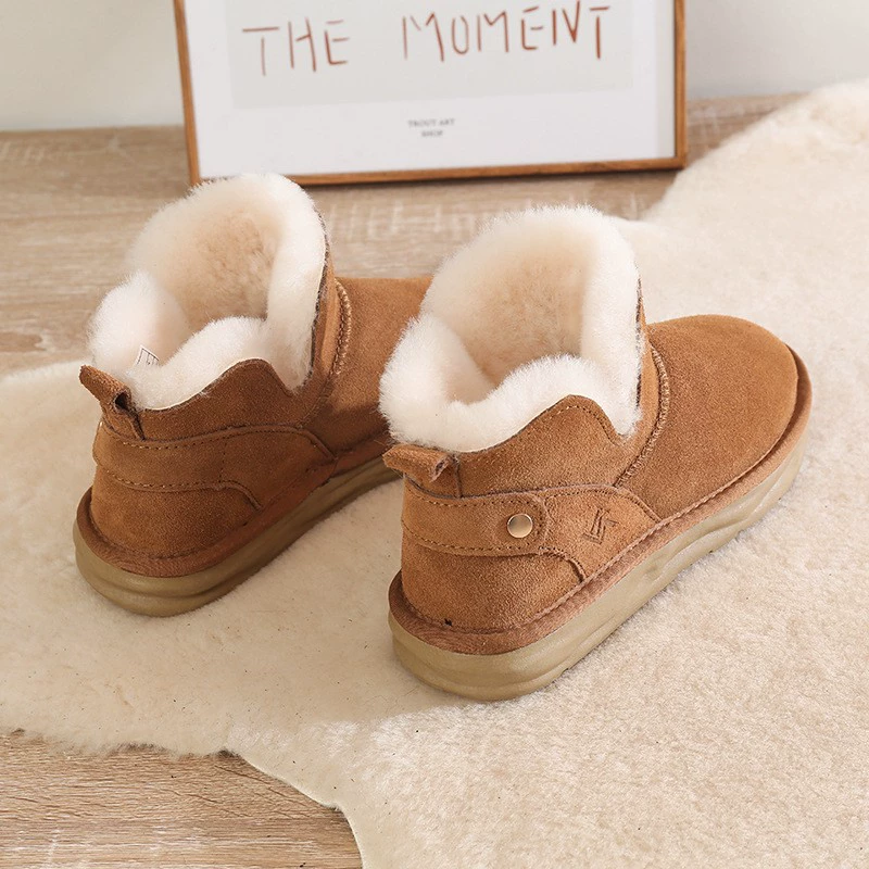迦罗亚 Snow boots female 2024 new winter fur integrated plus velvet short tube low -skid warm cotton shoes