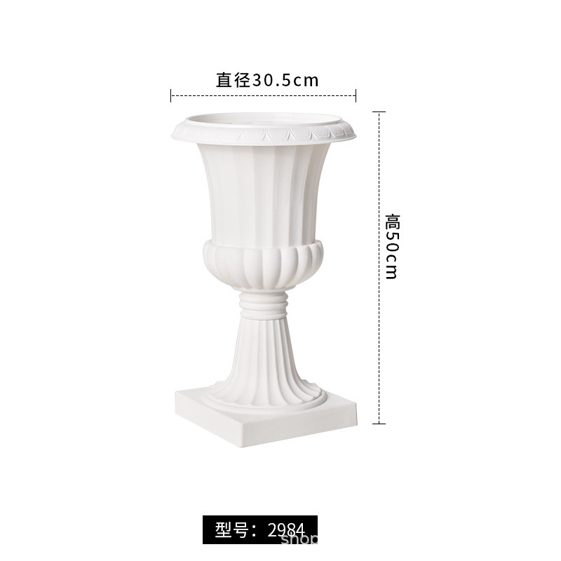 プラスチック植木鉢ヨーロッパローマ柱背の高い結婚式の装飾ポット大型屋外ガーデンバルコニーポトス水耕鉢植え|undefined