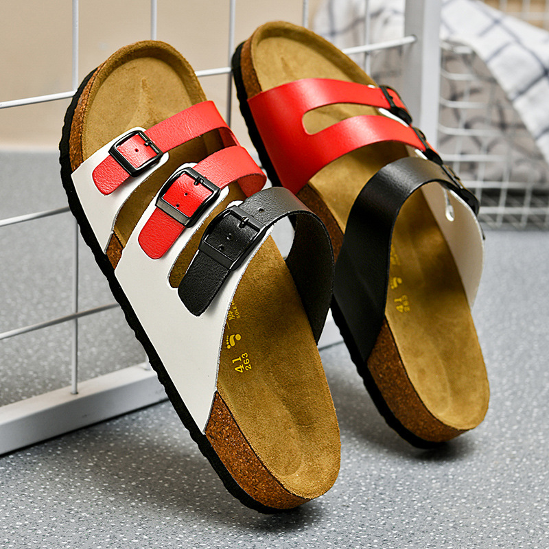 Nueva moda de verano pareja de sandalias de dedo para el hogar, zapatillas casuales para hombres y mujeres con suela gruesa