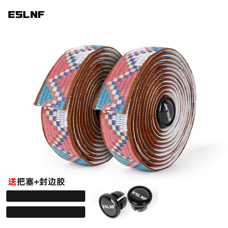 ESLNF 純綿ロードハンドルバー、衝撃吸収、吸汗性、通気性のある自転車ハンドルバー、カラフルなラップストラップ、サイクリング用品|undefined