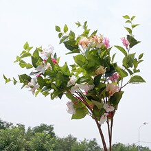 仿真3叉三角梅 家居婚庆酒店影楼拱门墙面落地装饰花 仿真花假花