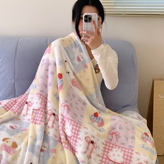 ins风牛奶双面绒毛毯休闲午睡毯多功能毯宿舍空调盖毯礼品小盖毯