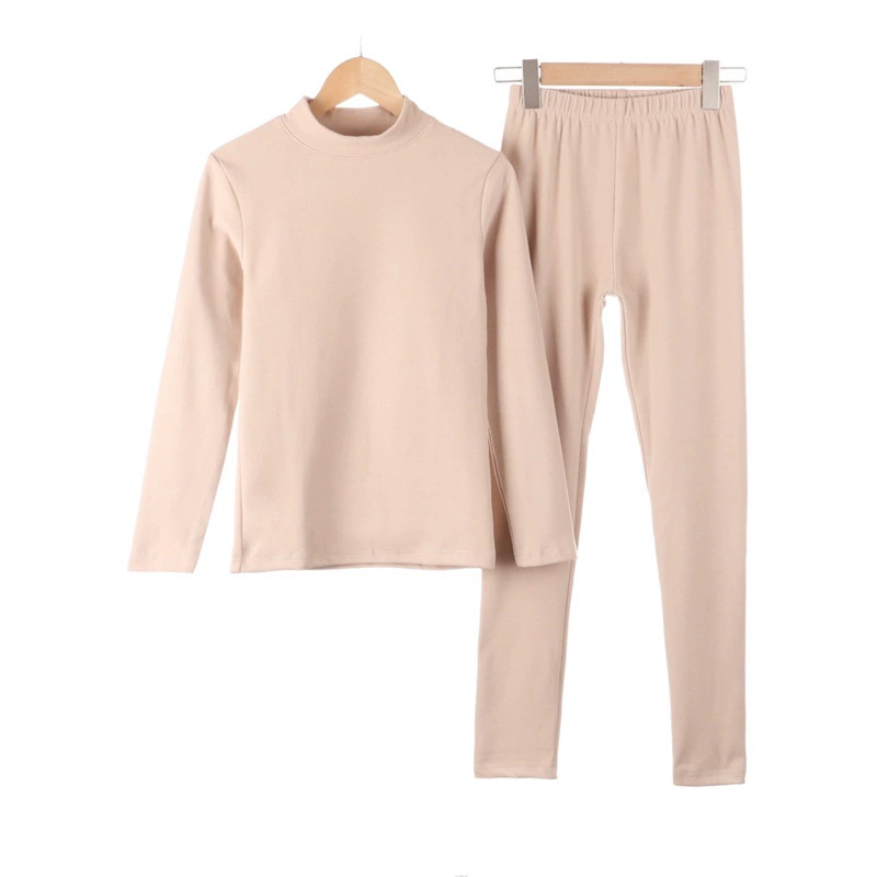Женский костюм с длинным рукавом и воротником Desong, однотонная Базовая рубашка, теплый домашний комплект из двух предметов для осени и зимы