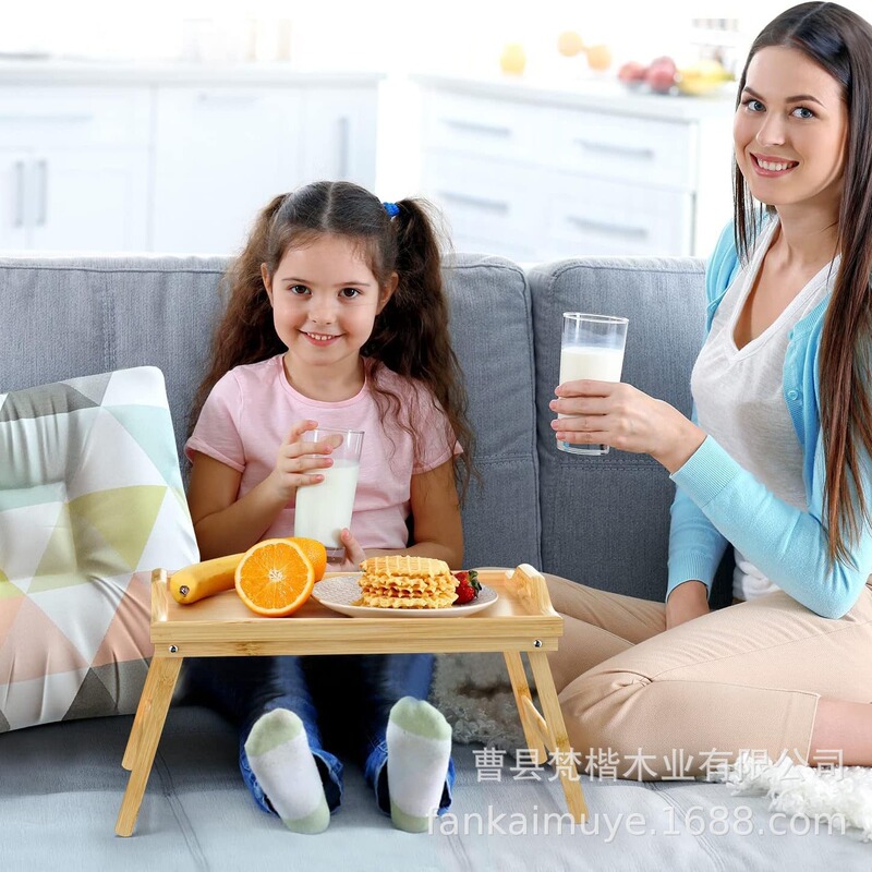 Bamboo Wood Lazy Folding Bed Table Portable Tray Dining Table Hotel Home Service Wooden Tray Laptop Table