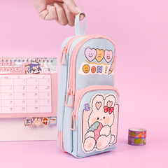 Pencil bag popular large-capacity stationery bag storage bag good-looking primary school student decompression double-layer cute pencil box wholesale